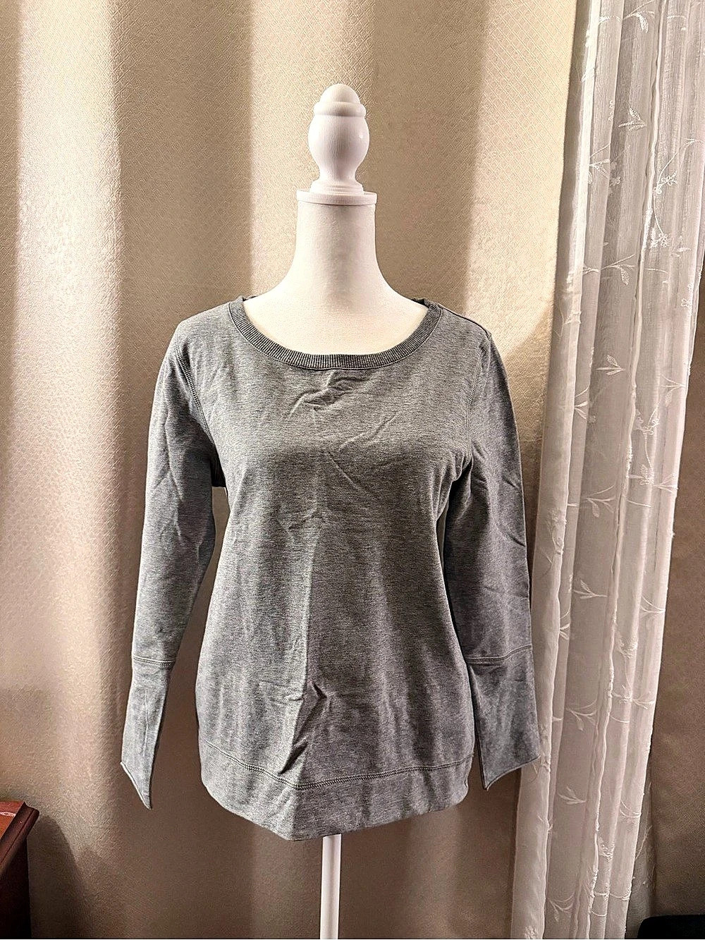 lululemon Modal Pleated Back Long Sleeve Shirt Gray